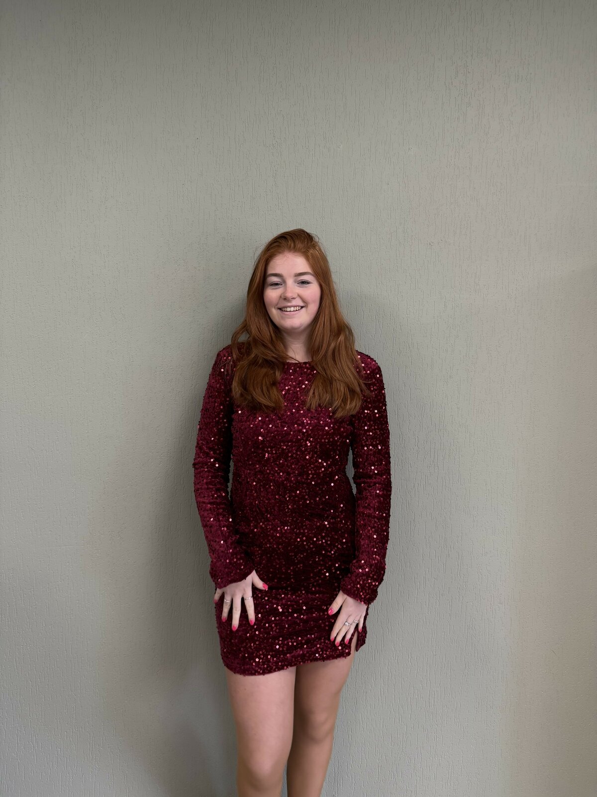 Jazz glitter jurk bordeaux