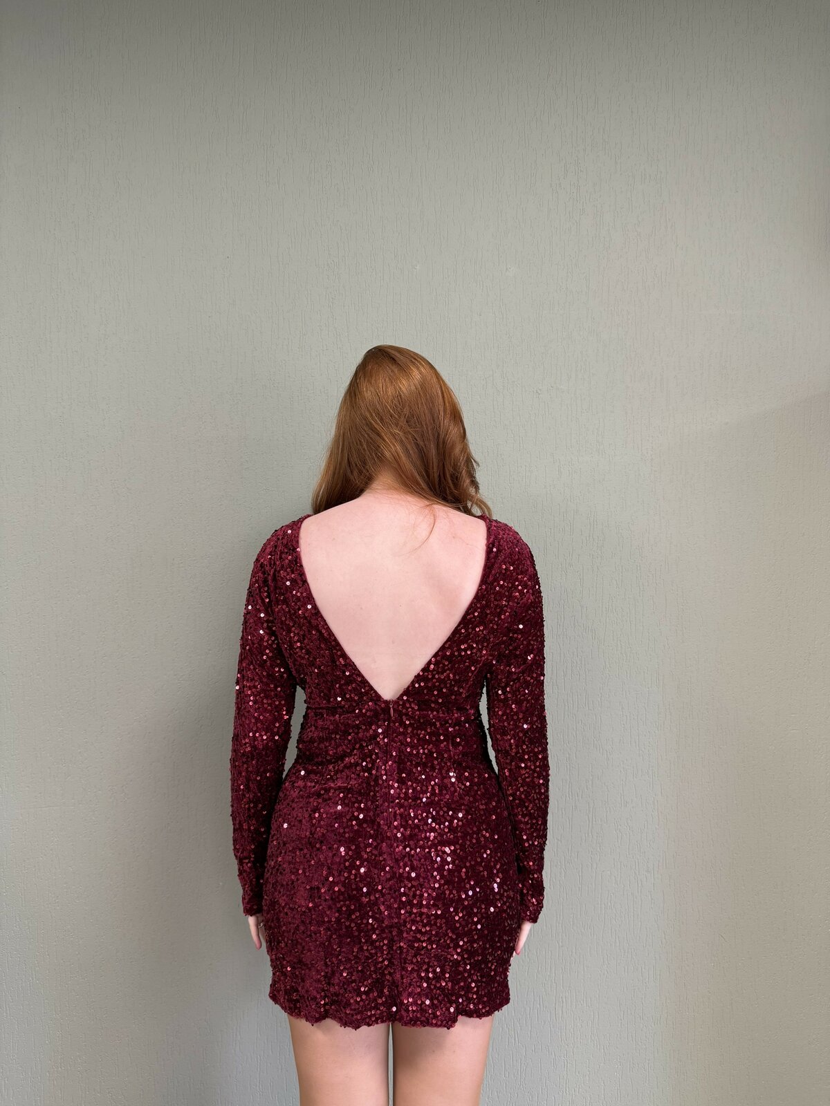 Jazz glitter jurk bordeaux