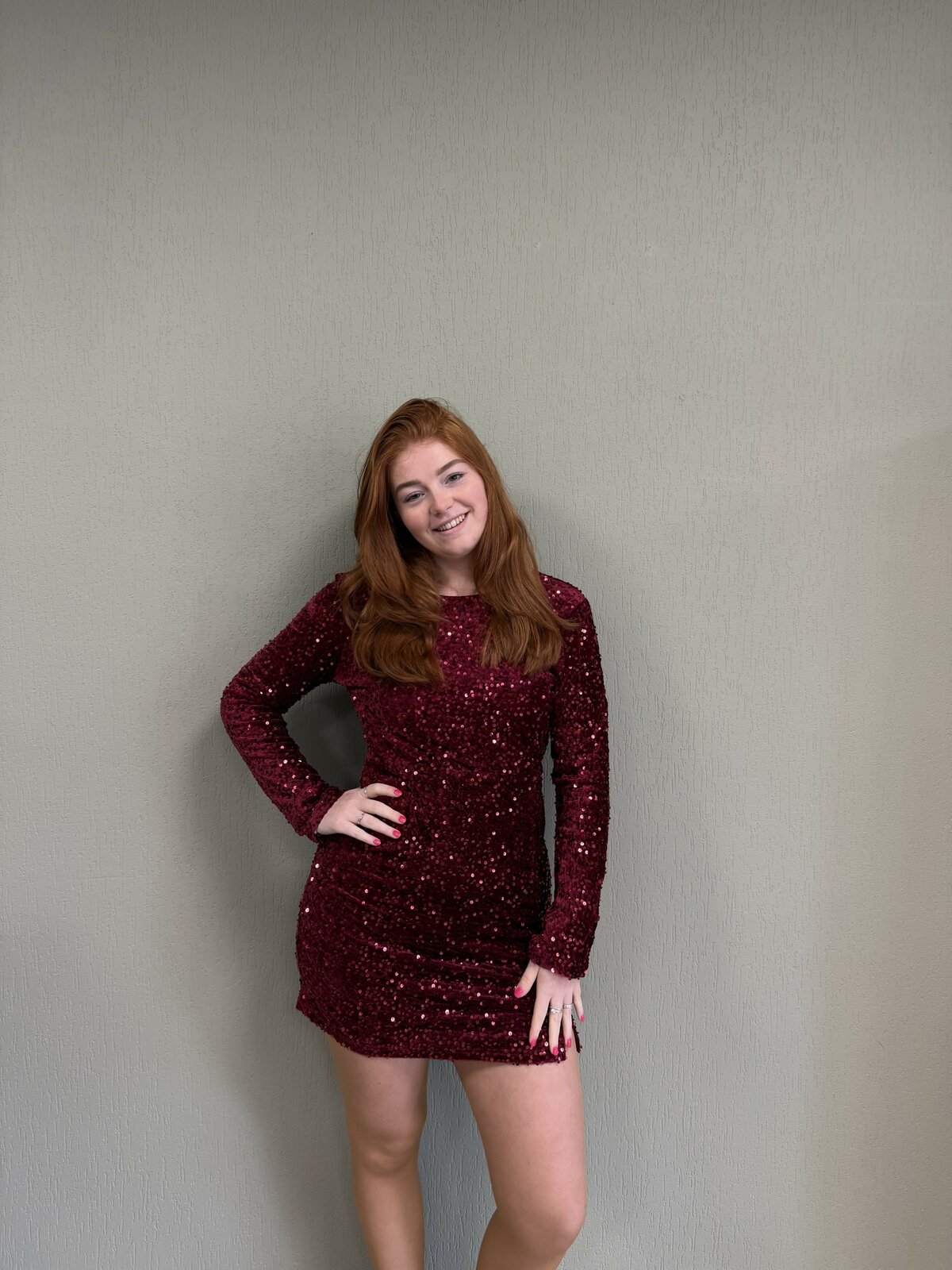 Jazz glitter jurk bordeaux