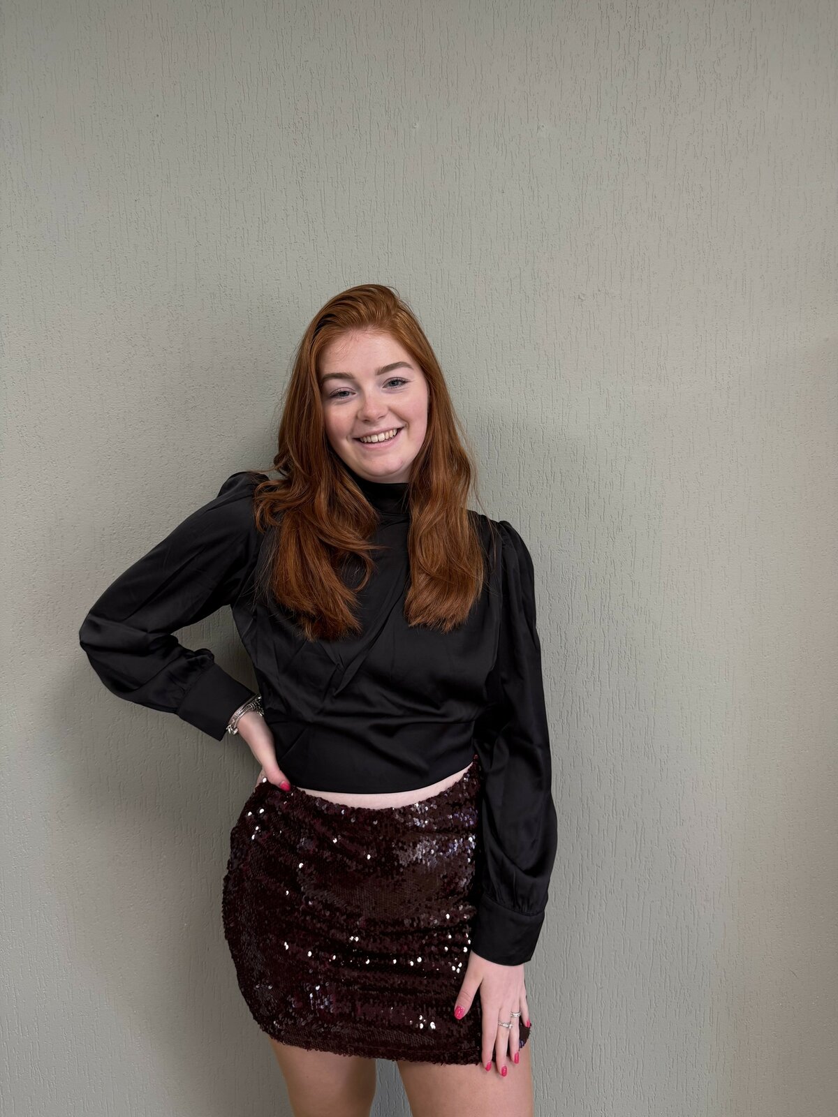 Noé glitter rok bordeaux