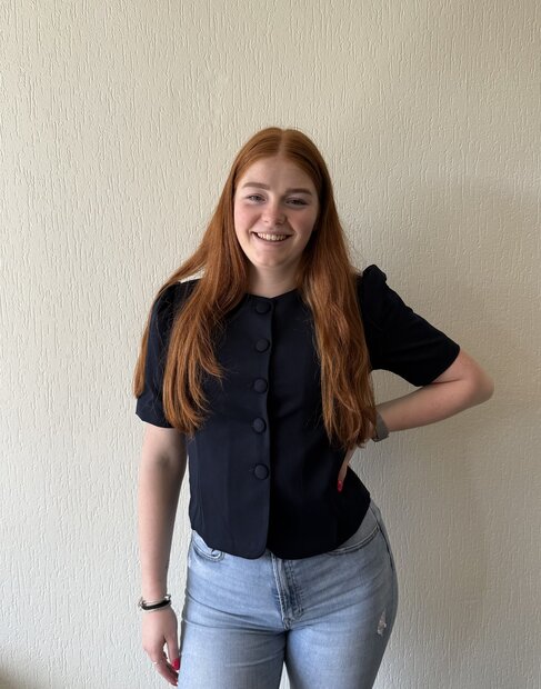 Mae blazer top navy Blue