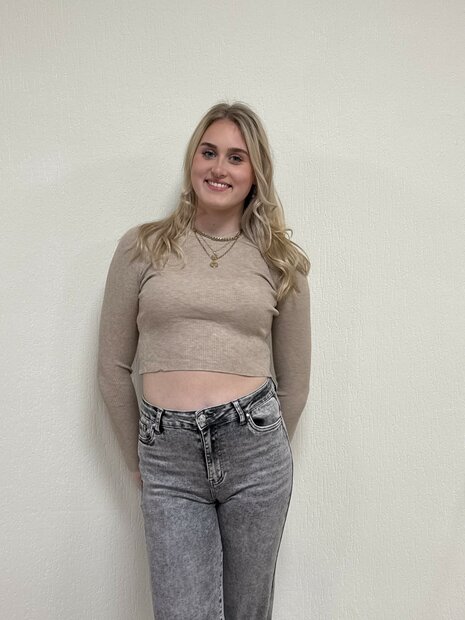 Sara long sleeve top beige