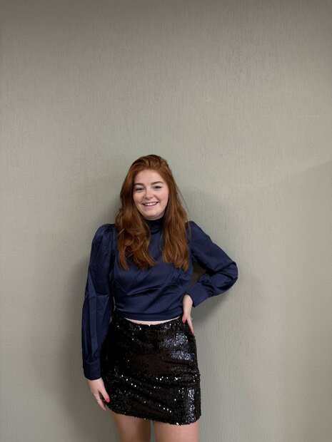 No&eacute; glitter rok zwart