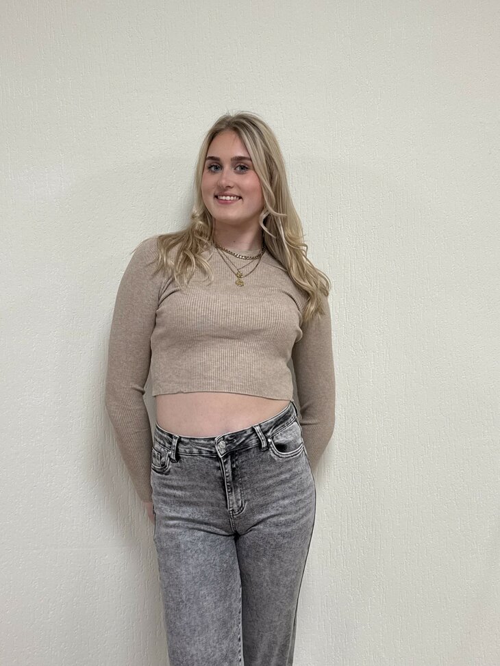 Sara long sleeve top beige