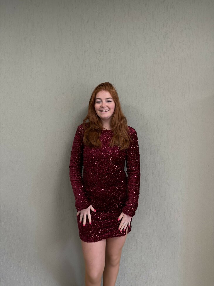 Jazz glitter jurk bordeaux