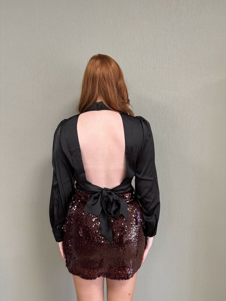 No&eacute; glitter rok bordeaux